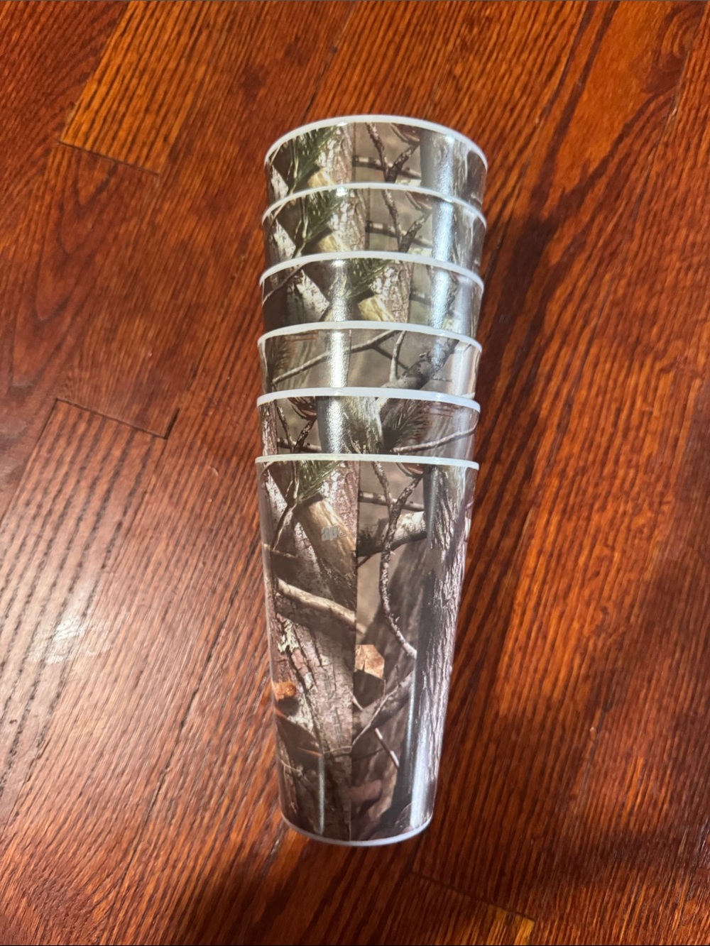 Set of 6 Camouflage Pattern Reusable Plastic Cup - Brown/Green